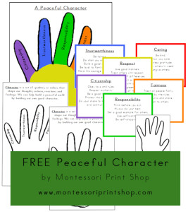 Free Peaceful Character Printables from Montessori Print Shop 免费和平字符印刷从蒙特梭利印刷店