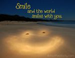 “微笑，世界与你微笑”文字艺术免费