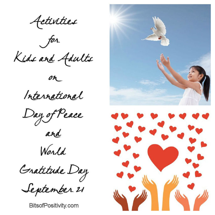 国际和平日和世界感恩日儿童和成人活动