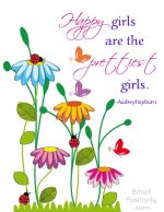 “快乐的女孩是最漂亮的女孩”这个词艺术免费赠品