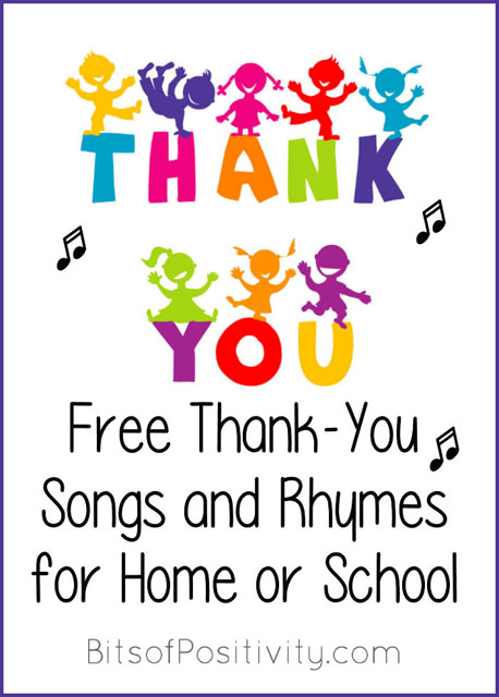 家庭或学校免费的感谢歌曲和韵律