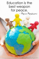 “教育是和平最好的武器”蒙台梭利文字艺术免费赠品